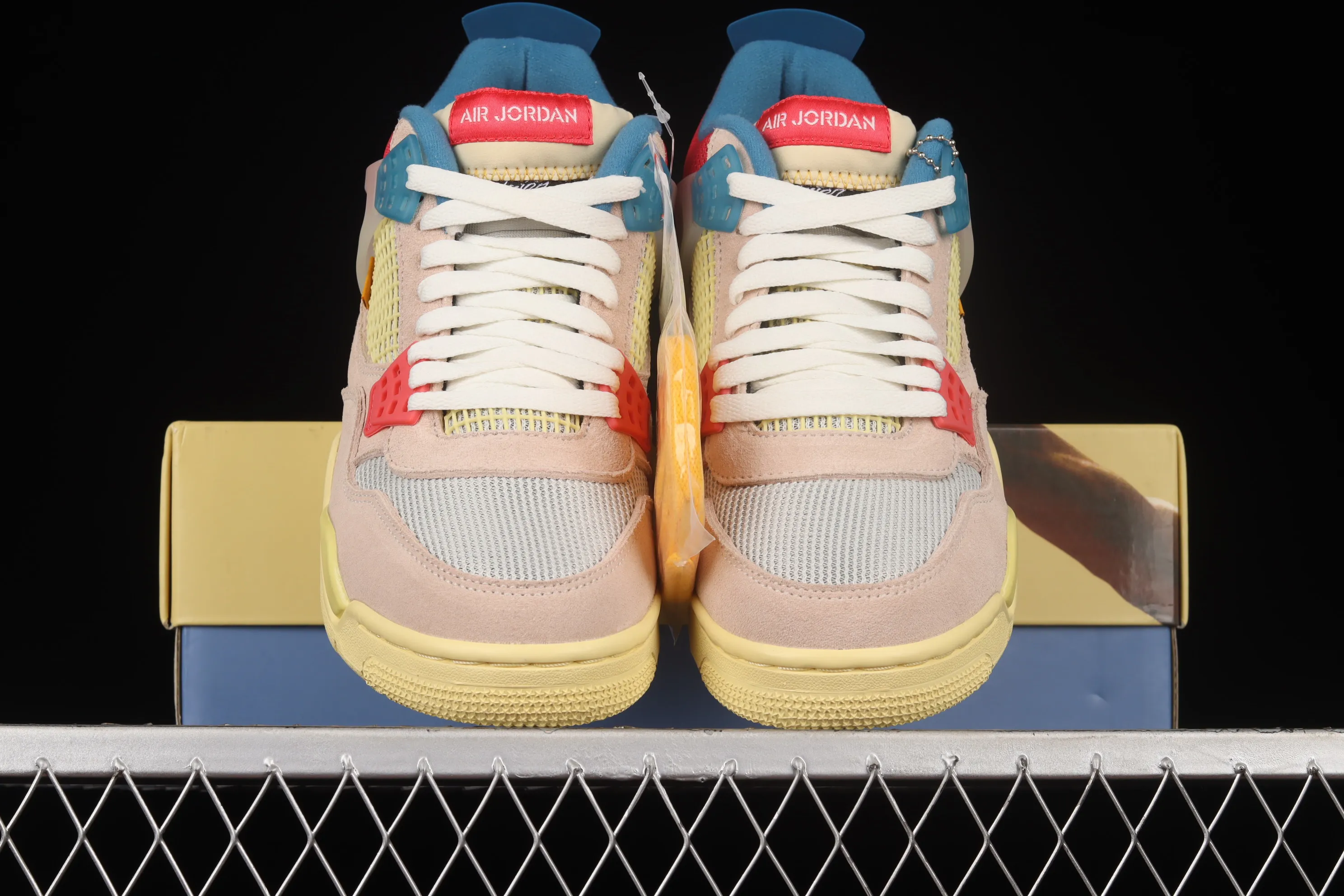 All categories Air Jordan Jordan series basketball shoes Air Jordan 4 foreign trade version Union La x Air Jordan 4 Retro AJ4 Joe 4 Union Pink Blue Knight DC9533-800